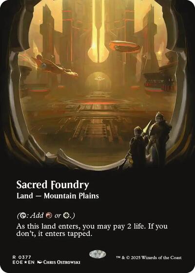 Sacred Foundry (Borderless) (Galaxy Foil) (Edge of Eternities) Near Mint Foil