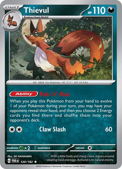 Thievul (Scarlet and Violet: Paradox Rift) Near Mint Reverse Holofoil