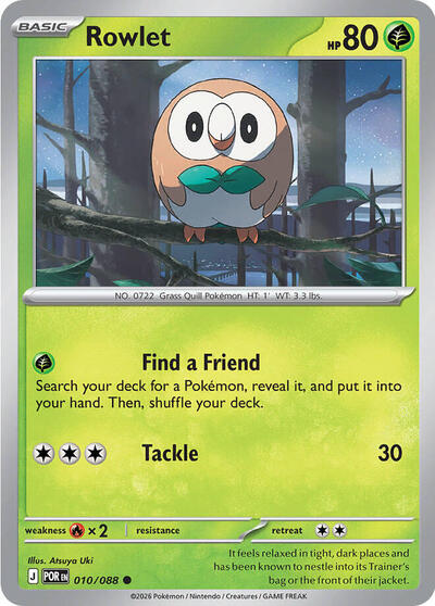 Rowlet - 010 (ME03: Perfect Order) Near Mint Reverse Holofoil