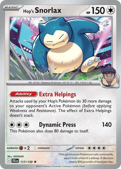 Hop's Snorlax (SV09: Journey Together) Near Mint Reverse Holofoil