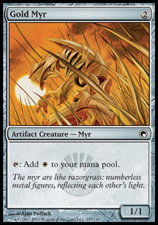 Gold Myr (Scars of Mirrodin) Light Play