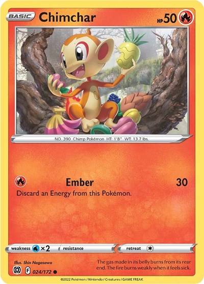 Chimchar (SWSH09: Brilliant Stars) Near Mint Reverse Holofoil