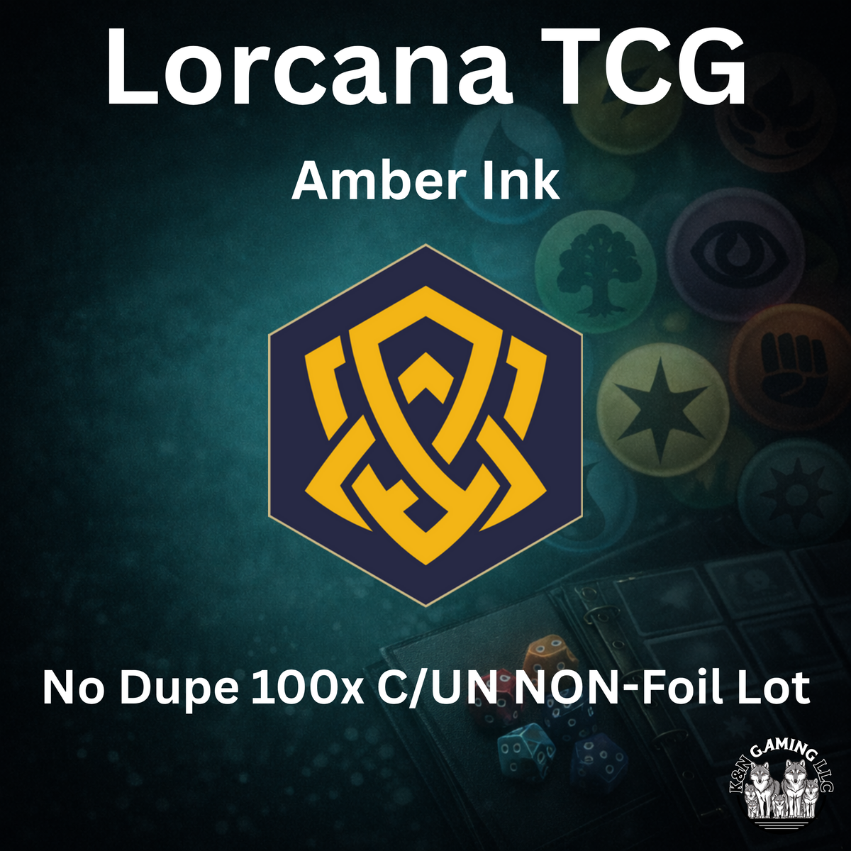 Disney Lorcana Amber ink card lot, 100 common and uncommon cards, no duplicates