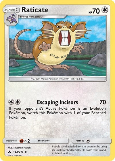 Raticate (SM - Unbroken Bonds) Near Mint Reverse Holofoil