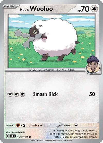 Hop's Wooloo - 135 (SV09: Journey Together) Near Mint Reverse Holofoil