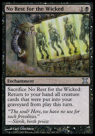 No Rest for the Wicked (10th Edition) Light Play
