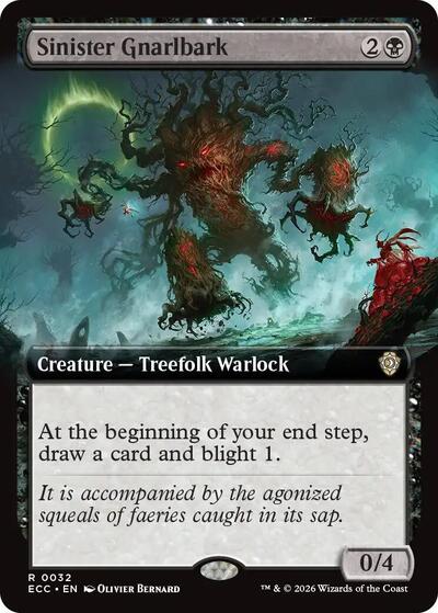 Sinister Gnarlbark (Extended Art) (Commander: Lorwyn Eclipsed) Near Mint