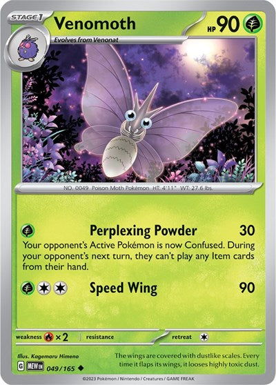 Venomoth (Scarlet and Violet: 151) Near Mint Reverse Holofoil