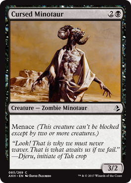 Cursed Minotaur (Amonkhet) Light Play Foil