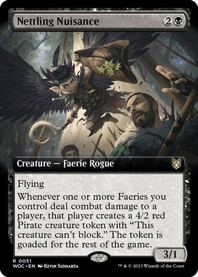Nettling Nuisance (Extended Art) (Commander: Wilds of Eldraine) Light Play