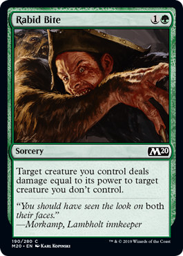 Rabid Bite (Magic 2020 Core Set) Light Play Foil