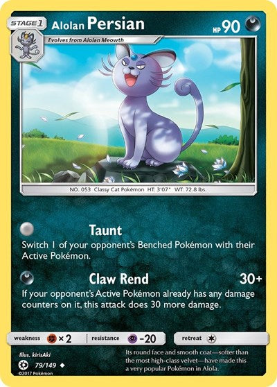 Alolan Persian (SM Base Set) Near Mint