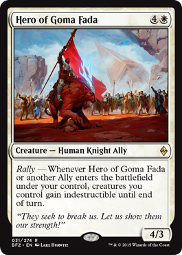 Hero of Goma Fada (Battle for Zendikar) Light Play