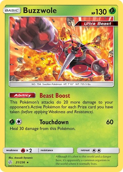 Buzzwole (SM - Cosmic Eclipse) Near Mint Reverse Holofoil
