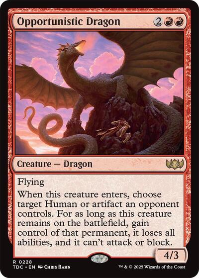 Opportunistic Dragon (Commander: Tarkir: Dragonstorm) Light Play