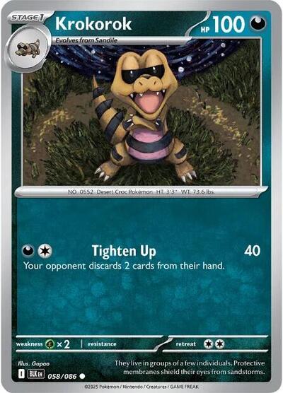 Krokorok (SV: Black Bolt) Near Mint Reverse Holofoil