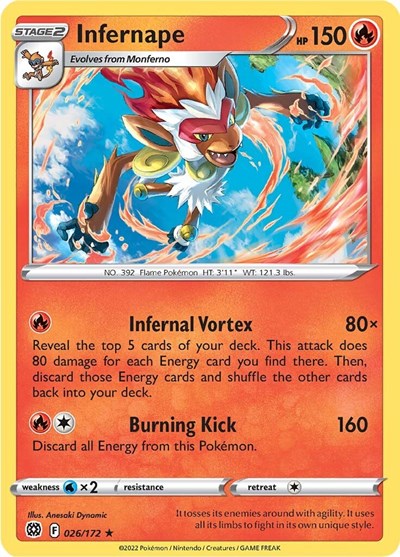 Infernape (SWSH09: Brilliant Stars) Near Mint Reverse Holofoil