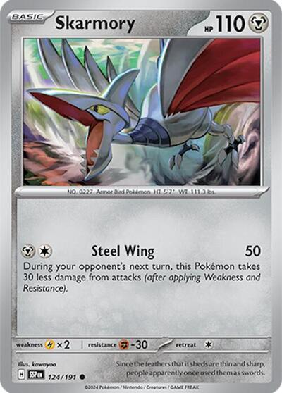 Skarmory - 124 (SV08: Surging Sparks) Near Mint Reverse Holofoil