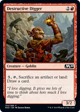 Destructive Digger (Magic 2020 Core Set) Light Play Foil