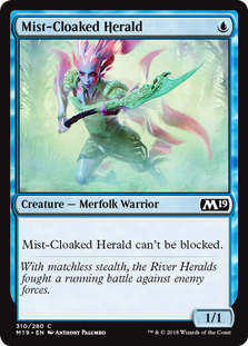 Mist-Cloaked Herald (Magic 2019 Core Set) Light Play