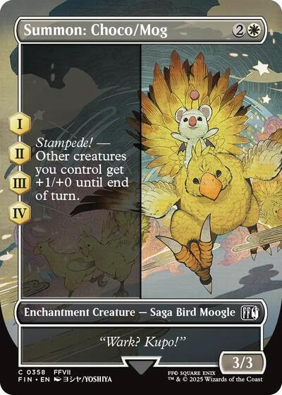 Summon: Choco/Mog (Borderless) (Universes Beyond: FINAL FANTASY) Near Mint