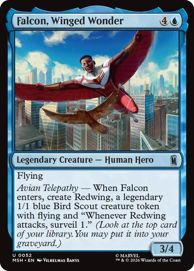 Falcon, Winged Wonder (Marvel Super Heroes) Near Mint Foil