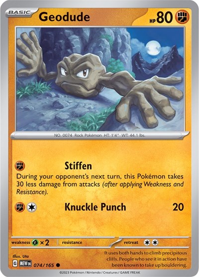 Geodude (Scarlet and Violet: 151) Near Mint Reverse Holofoil