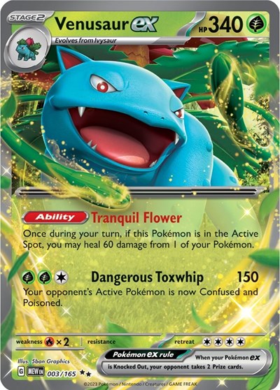 Venusaur ex - 003 (Scarlet and Violet: 151) Near Mint Holofoil