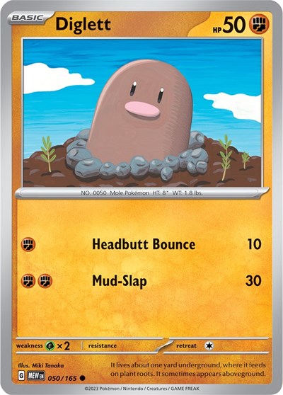 Diglett (Scarlet and Violet: 151) Near Mint Reverse Holofoil