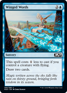 Winged Words (Magic 2020 Core Set) Light Play Foil