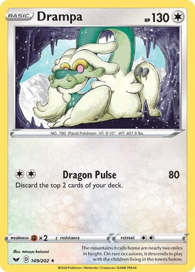 Drampa (SWSH01: Sword & Shield Base Set) Near Mint Reverse Holofoil