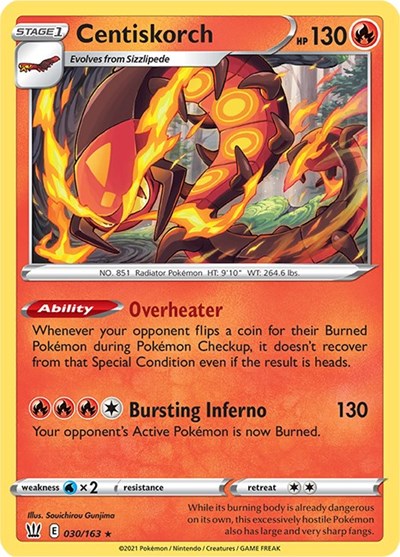 Centiskorch (SWSH05: Battle Styles) Near Mint Reverse Holofoil