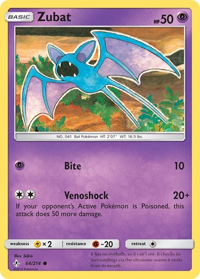 Zubat (SM - Unbroken Bonds) Near Mint Reverse Holofoil
