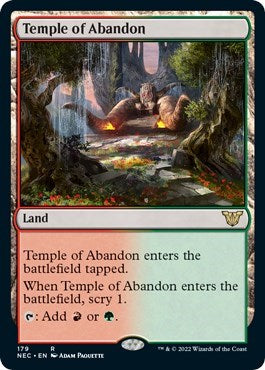 Temple of Abandon (Commander: Kamigawa: Neon Dynasty) Light Play