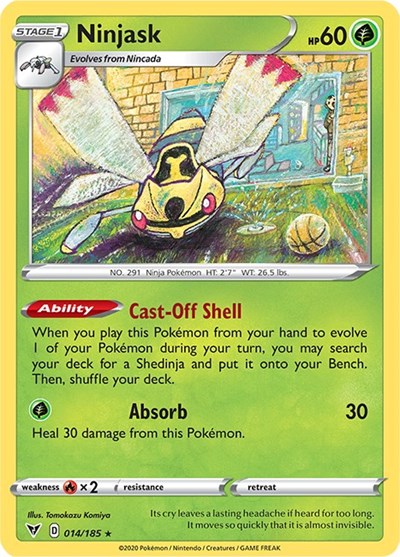 Ninjask (SWSH04: Vivid Voltage) Near Mint Reverse Holofoil