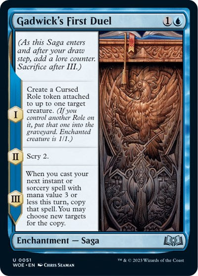 Gadwick's First Duel (Wilds of Eldraine) Light Play Foil