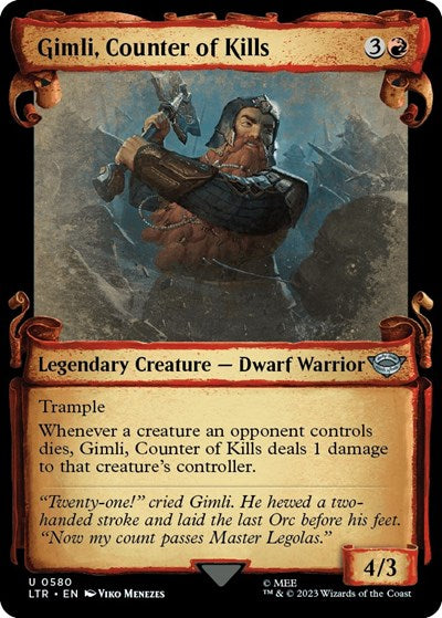 Gimli, Counter of Kills (Showcase Scrolls) (Universes Beyond: The Lord of the Rings: Tales of Middle-earth) Light Play