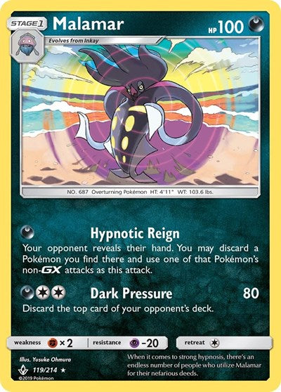 Malamar (SM - Unbroken Bonds) Near Mint Reverse Holofoil