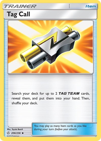 Tag Call (SM - Cosmic Eclipse) Near Mint Reverse Holofoil