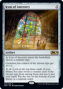 Icon of Ancestry (Magic 2020 Core Set) Light Play