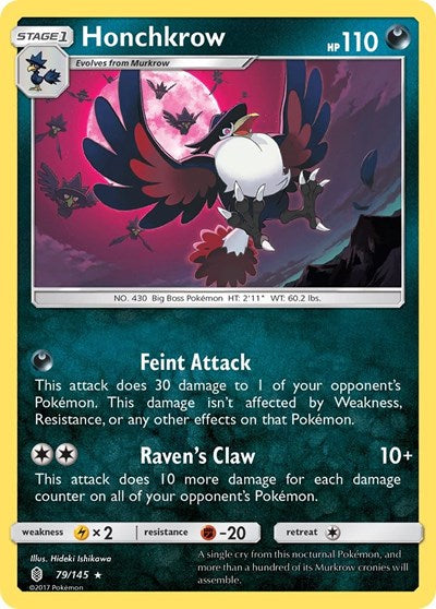 Honchkrow (SM - Guardians Rising) Near Mint Reverse Holofoil