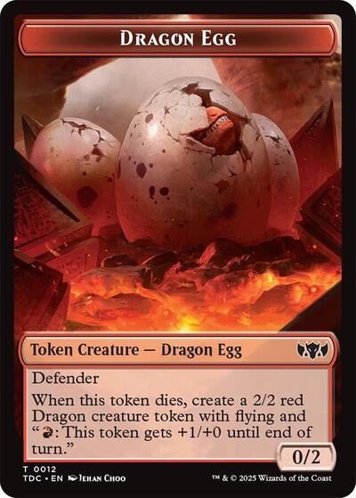 Dragon Egg / Dragon (0013) Double-Sided Token (Commander: Tarkir: Dragonstorm) Near Mint
