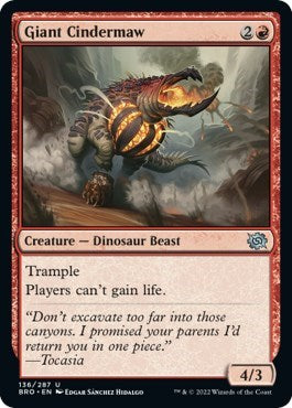 Giant Cindermaw (The Brothers' War) Light Play Foil