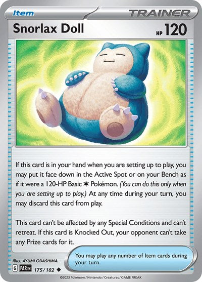 Snorlax Doll (Scarlet and Violet: Paradox Rift) Near Mint Reverse Holofoil