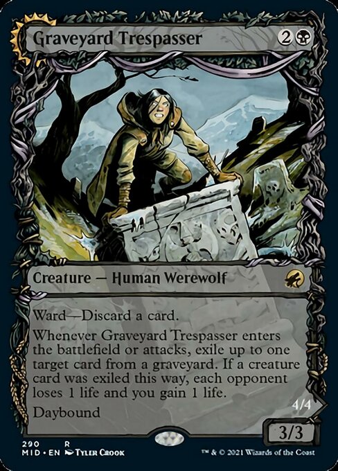 Graveyard Trespasser / Graveyard Glutton (Showcase) (Innistrad: Midnight Hunt) Light Play Foil