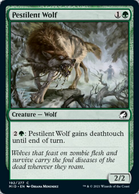 Pestilent Wolf (Innistrad: Midnight Hunt) Light Play Foil