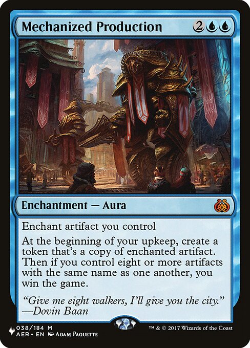 Mechanized Production (The List) Near Mint