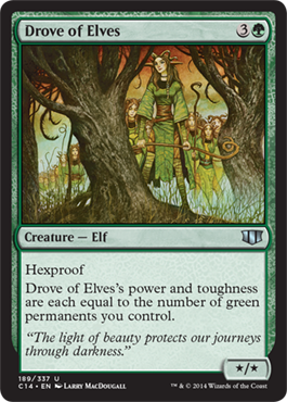 Drove of Elves (Commander 2014 Edition) Light Play
