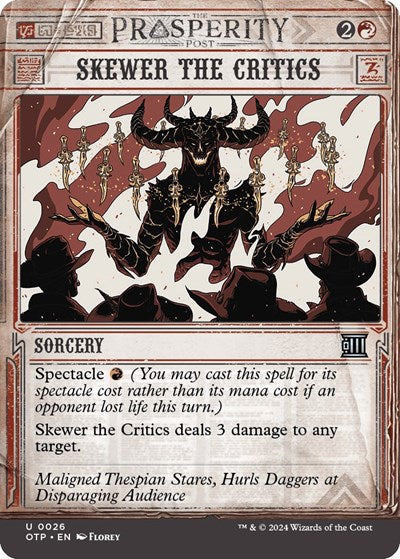 Skewer the Critics (Outlaws of Thunder Junction: Breaking News) Near Mint Foil