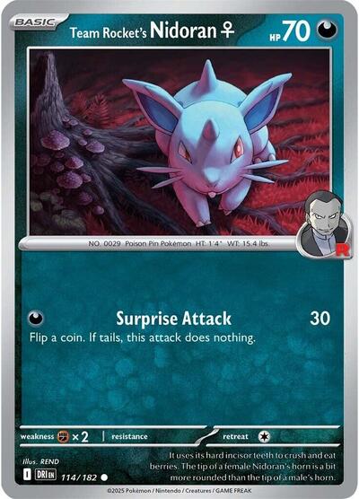 Team Rocket's Nidoran F (SV10: Destined Rivals) Near Mint Reverse Holofoil